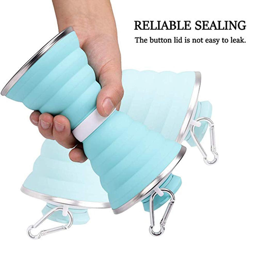 1385 Silicone Traveling Water Bottle Bpa Free - Leak Proof Lightweight Collapsible - Small Folding Refillable And Space Saver For Camping Gym Sports Hiking Biking Yoga Outdoor 1385 Silicone Traveling Water Bottle Bpa Free - Leak Proof Lightweight Collapsible - Small Folding Refillable And Space Saver For Camping Gym Sports Hiking Biking Yoga Outdoor